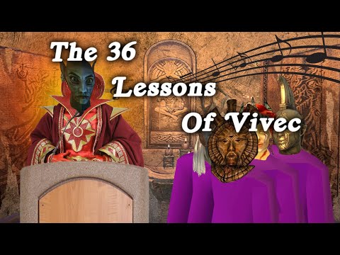 "The 36 Lessons of Vivec"  - By Vivec  - Narrated by Dagoth Ur