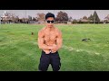 Lonely Korean Man Desperate for Attention Flexing Shirtless at the Park