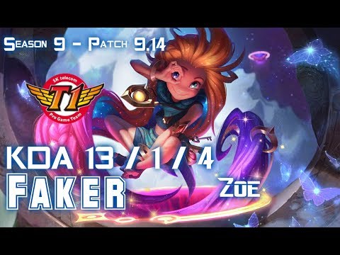 SKT T1 Faker ZOE vs CORKI Mid - Patch 9.14 KR Ranked