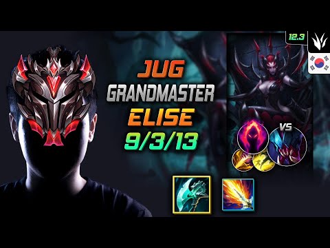 GrandMaster Elise Jungle vs Rek'Sai - 천상계 정글 엘리스 밤수 수확 - LOL KR 12.3