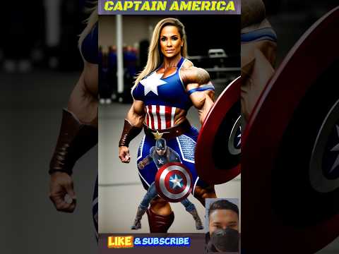 SUPERHEROES MUSCULAR WOMEN💥 ALL CAPTAIN AMERICA #avengers #shorts #marvel