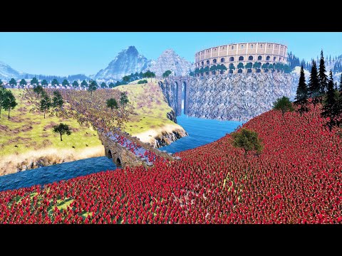 Warriors of Sparta Try to Conquer City Defended by Golden Knights - Ultimate Epic Battle Simulator