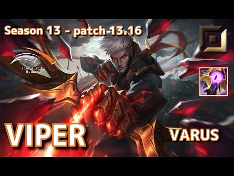 【KRサーバー/C1】HLE Viper ヴァルス(Varus) VS トリスターナ(Tristana) BOT - Patch13.16 KR Ranked【LoL】
