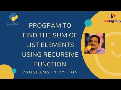 Program To Find The Sum Of List Elements Using Recursive Function Python Programs