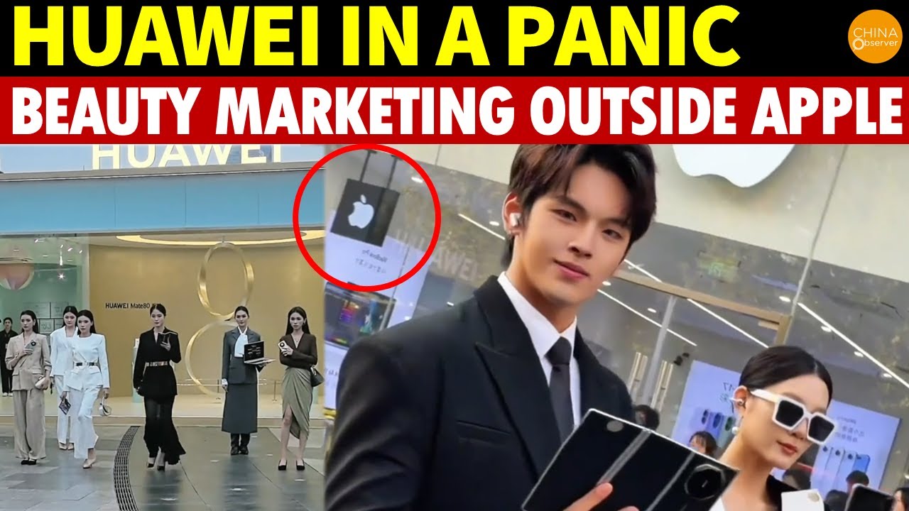 Huawei in Panic! Struggling to Sell, Using "Beauty" Marketing Outside Apple Stores to Grab Shoppers