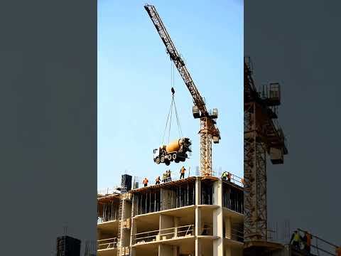 Tower Crane Suddenly Loses Balance at Construction Site!