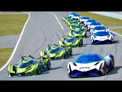 Devel Sixteen vs Lamborghini V12 Vision GT at Suzuka GP