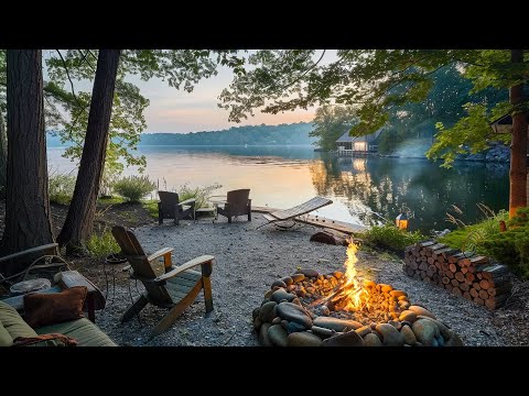 Cozy Ambient in Cozy Morning Lakeside | Relaxation and Stress Relief with Lakeshore Water Sounds