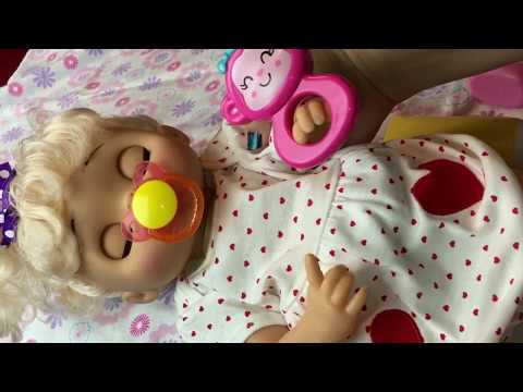 Baby Alive Doll Feeding Routine with Honestly Cute Diaper Bag and Real Gerber Bottle Video
