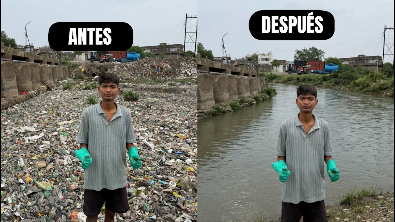 PIDIÓ AYUDA a POLÍTICOS y AUTORIDADES y NADIE AYUDÓ...SE METIÓ a UN RÍO CONTAMINADO y LO LIMPIÓ...