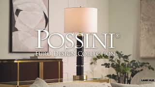 1_Watch A Video About the Possini Euro Rainier Black Faux Leather Column Table Lamp