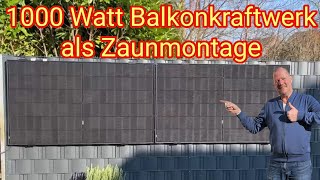 Balkonkraftwerk als Solarzaun für Stabgitterzäune - Yuma Fence (1000+)