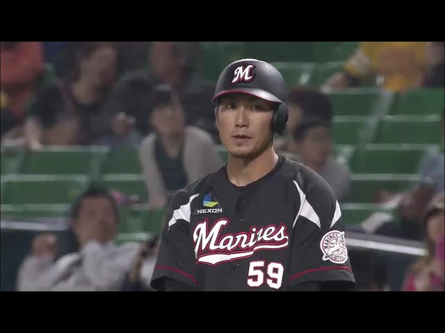 【9回表】マリーンズ・細谷のバットが止まらない!! 本日5安打目は2点タイムリーヒット!! 2016/4/7 H-M