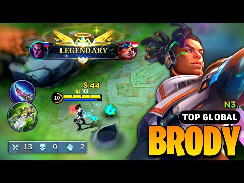 Legendary Brody Top Global Gameplay [ Brody Best Build 2023 ] By N3 - Mobile Legends