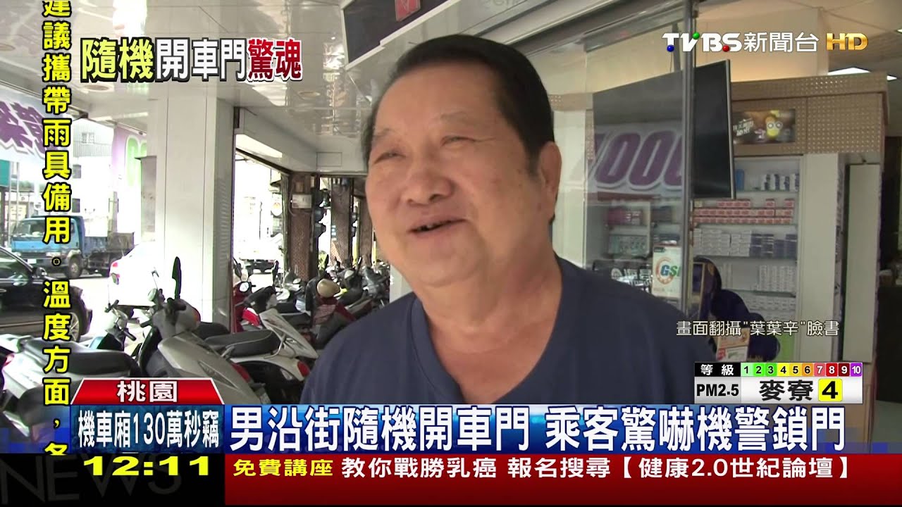 男沿街隨機開車門 乘客驚嚇機警鎖門