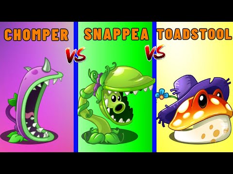 PVZ 2 | Max Level CHOMPER vs TOADSTOOL vs SNAP PEA - Who Will Win?