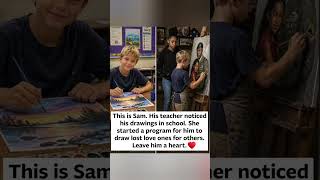 Sam turned his pain into #art for others ❤️🎨Leave him a ❤️👇#Kindness #Art #Inspiration #Viral #FYP