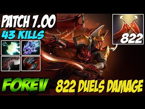 Patch 7.00 FoREv 8k MMR PLays Legion Commander WITH 822 DAMAGE DUEL