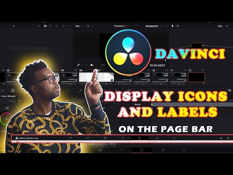 Display Icons and Labels in Davinci Resolve Page Bar