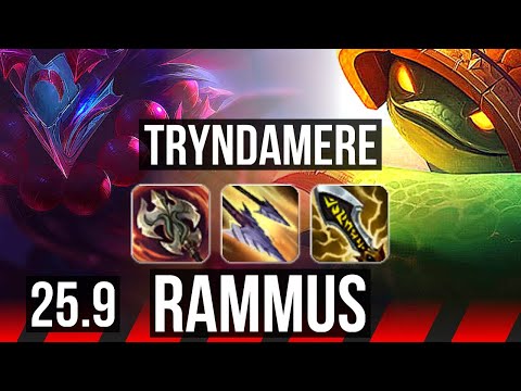 TRYNDAMERE vs RAMMUS (TOP) | 8/0/9, Legendary | EUW Diamond | 25.9