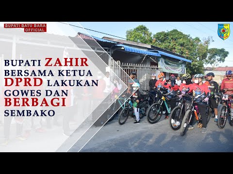 Bupati Batu Bara Bersama Ketua DPRD, Lakukan Gowes dan Berbagi Sembako