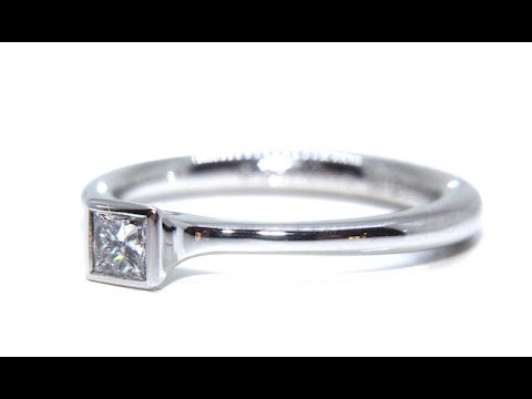 Platinum Princess Bezel Solitaire Diamond Engagement Ring