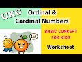 Ordinal Numbers 1-10 for Kids | Cardinal Numbers | ukg maths worksheet || RKistic