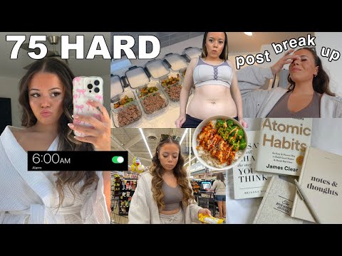 I Tried 75 HARD CHALLENGE... post break up, workouts + meal prepping!