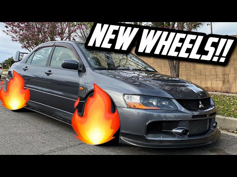 Putting NEW WHEELS on my EVO!! | Rays Gramlights 57dr