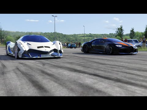 Devel Sixteen vs Bugatti Chiron Super Sport 300+ at Miseluk