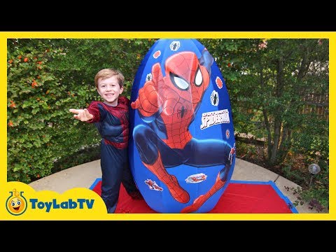 Giant Egg Surprise Opening! Huge Surprise Egg with Toys and Silly String, Fun Family Video for Kids