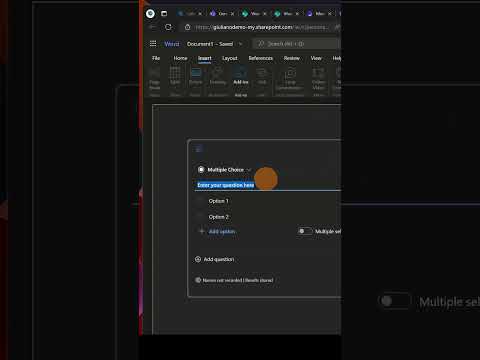 How to add Loop Components in Microsoft Word online #shorts How to add Loop Components in Microsoft Word online #shorts