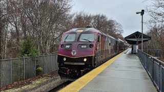 MBTA HSP 46 2032 With a two tap hornshow and crosing sequence in Bridgewater 
