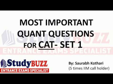 Important quant questions for CAT/MBA Important quant questions for CAT/MBA