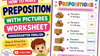 Preposition Worksheet for Kindergarten | Easy Canva Worksheet Tutorial