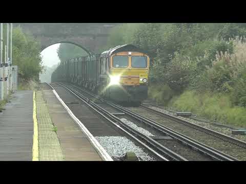 (HD) GBRf 66727 passes Frant with the empty Gypsum train - 4/10/13