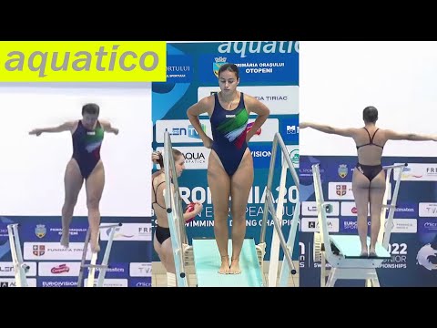 Diver Rebecca Ciancaglini (Italy) at LEN 2022 Bucharest - 1m Preliminary, Final | Beautiful diving