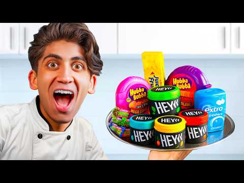 100 FLAVORS melted into 1 GUM! 😳😱