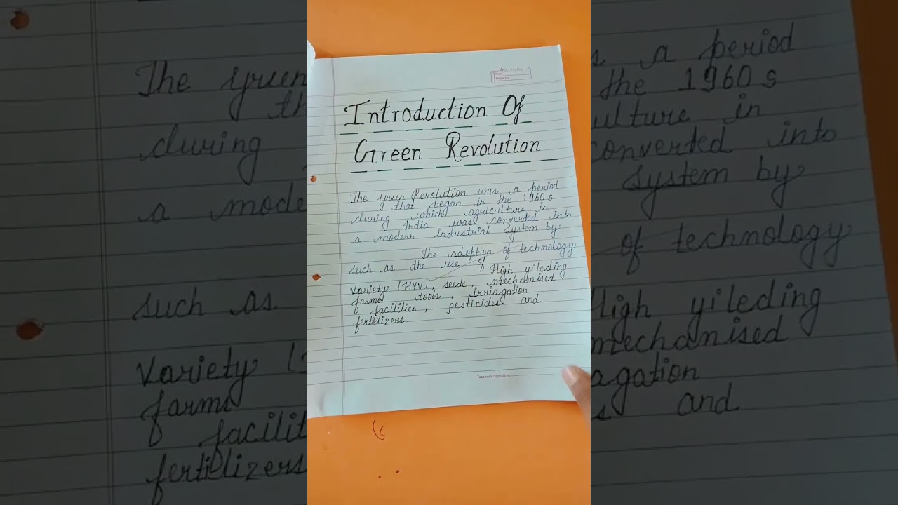 project on green revolution 🌸# project #song #uniquegirladiti