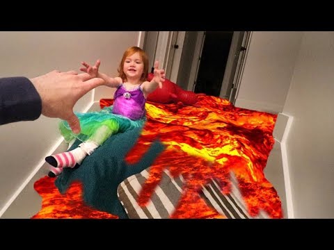 FLOOR iS LAVA!! saving Adley the mermaid! Video