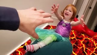 FLOOR iS LAVA!! saving Adley the mermaid!