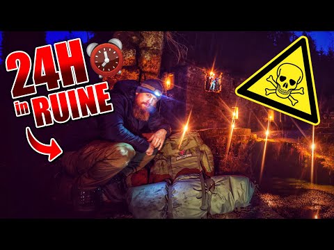 24H BIWAK in RUINE mit neuer Ausrüstung - Biwaksack & Defense 4 - Overnighter Übernachtung