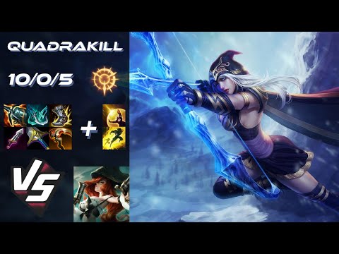 BOTTOM Ashe vs Miss Fortune [QUADRAKILL] - NA Grandmaster Patch 14.17