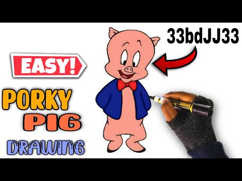 #SHORTS HOW TO DRAW PORKY PIG VERY EASY FROM BUGS BUNNY FROM 33bdJJ33