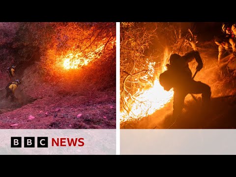 Video | LA firefighters ready for ‘hurricane force winds’, mayor says | BBC News
