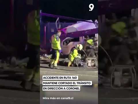 Accidente en Ruta 160 mantiene cortado el tránsito en dirección a Coronel