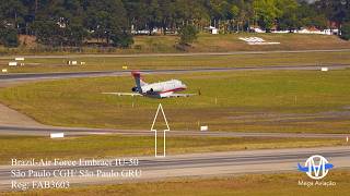 FOMOS SURPREENDIDO AVIÃO GEIV EMBRAER IU - 50 PASSA LAMBENDO A PISTA NO AEROPORTO DE GUARULHOS ✔