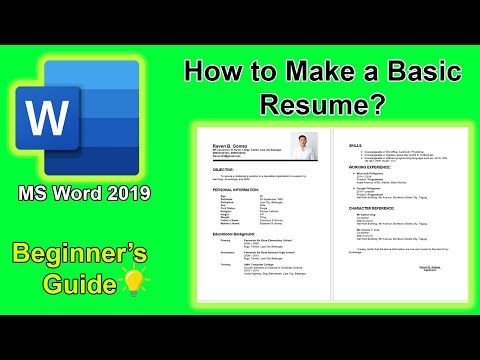 , title : 'How to make a Basic Resume using MS Word- Tagalog Tutorial