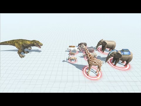 T-Rex VS All Animals - Animal Revolt Battle Simulator ARBS