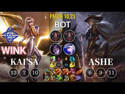 ES Wink Kai'Sa vs Ashe Bot - KR Patch 10.23